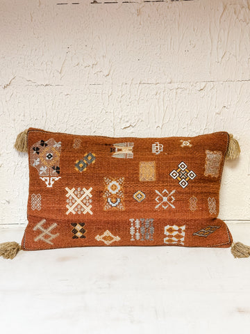 Embroidered Lumbar Pillow