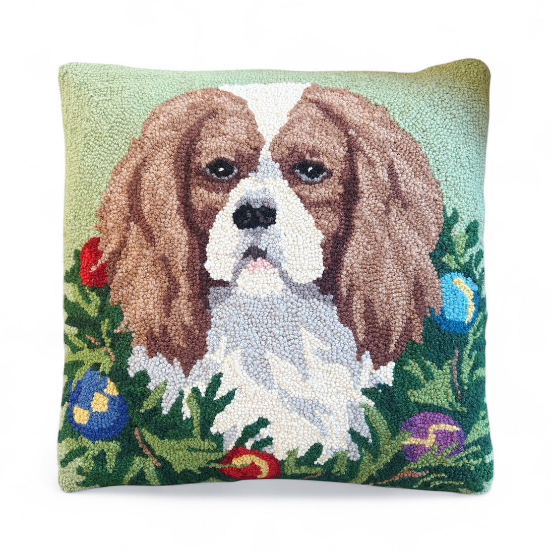 Holiday King Cavalier Hooked Pillow
