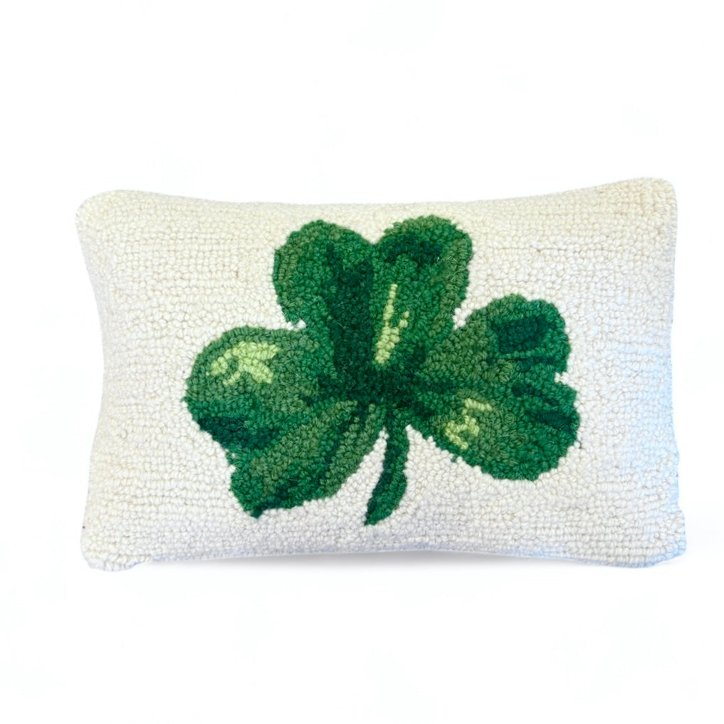 Shamrock Hooked Pillow
