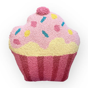 Cupcake Hooked Pillow