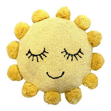 Sunshine Pom Pom Hooked Pillow
