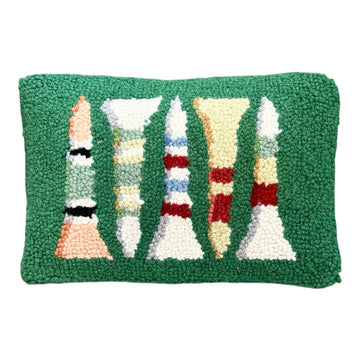 Golf Tee Relaxation Hooked Pillow