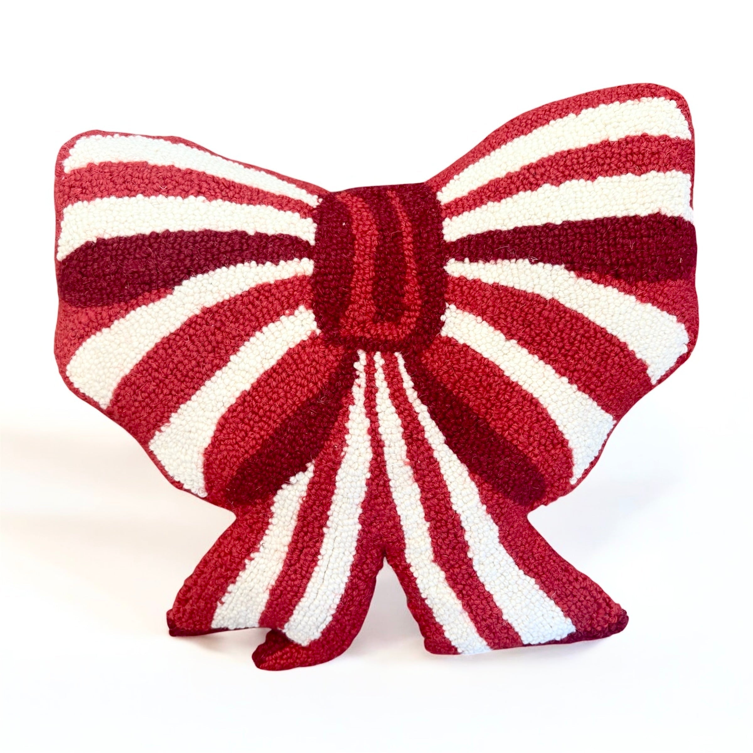 Holiday Bow Hooked Pillow