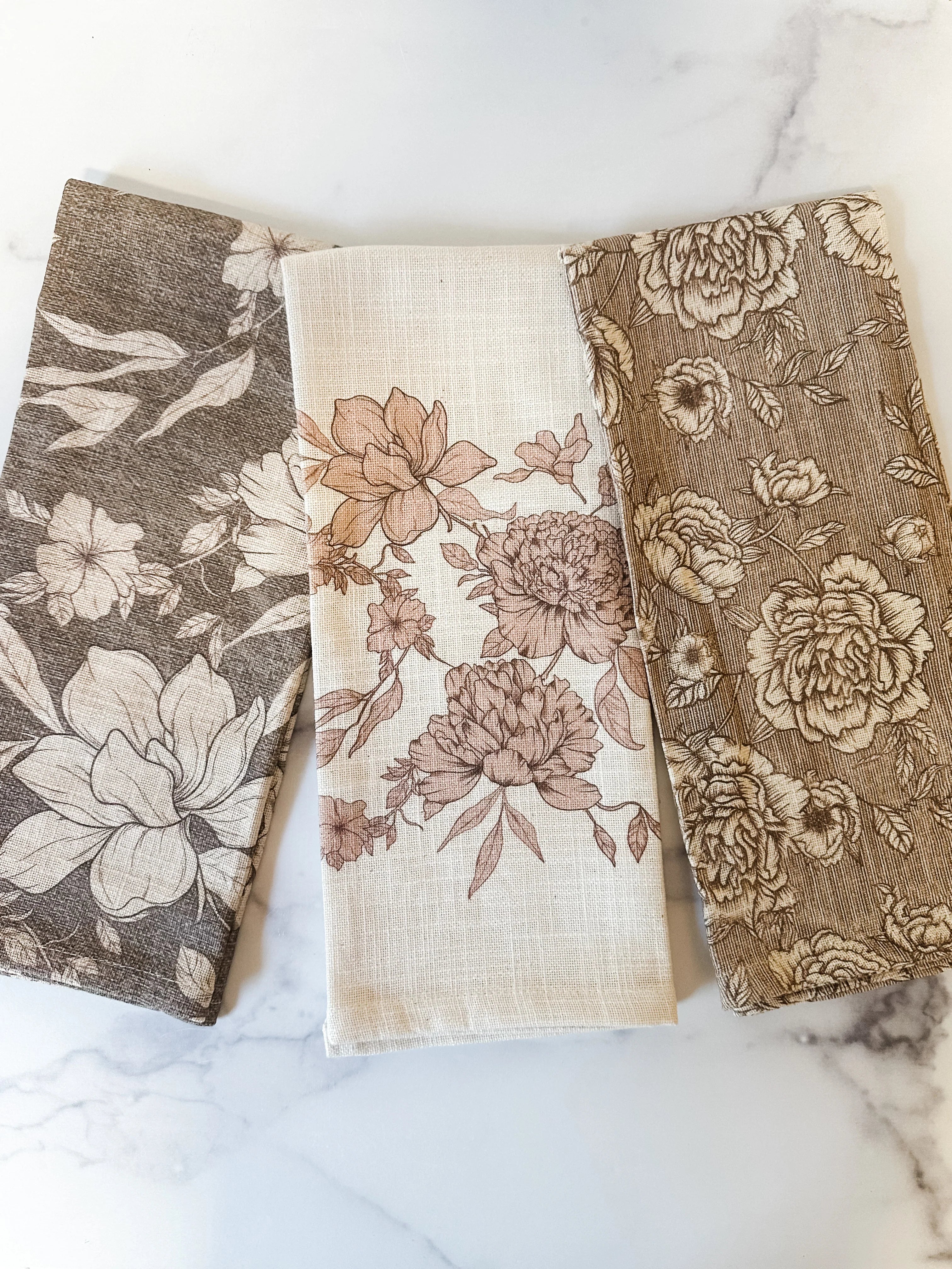 Vintage Floral Tea Towels 3 Pack