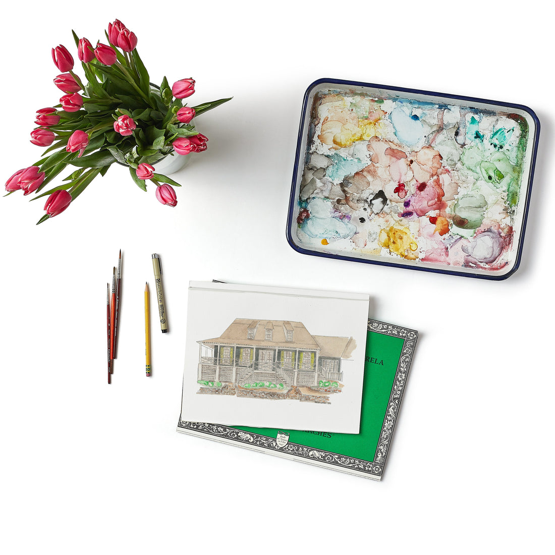 Classic Watercolor House Portrait