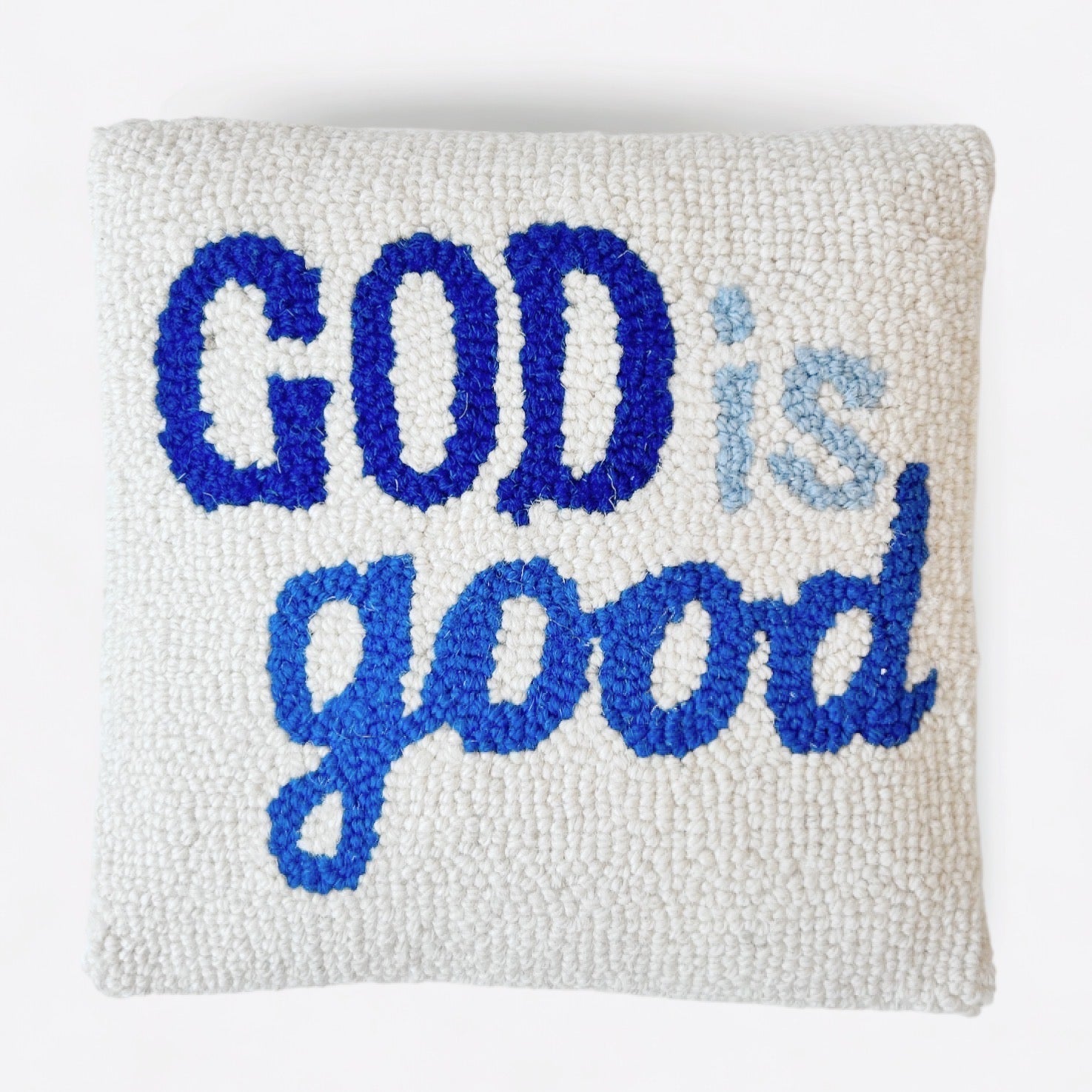 Hooked God is Good Throw Pillow