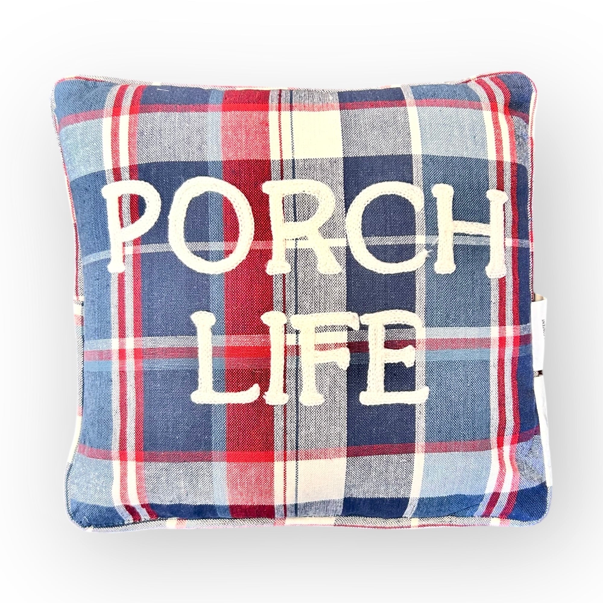 Plaid Porch Life Pillow