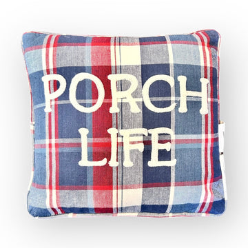 Plaid Porch Life Pillow