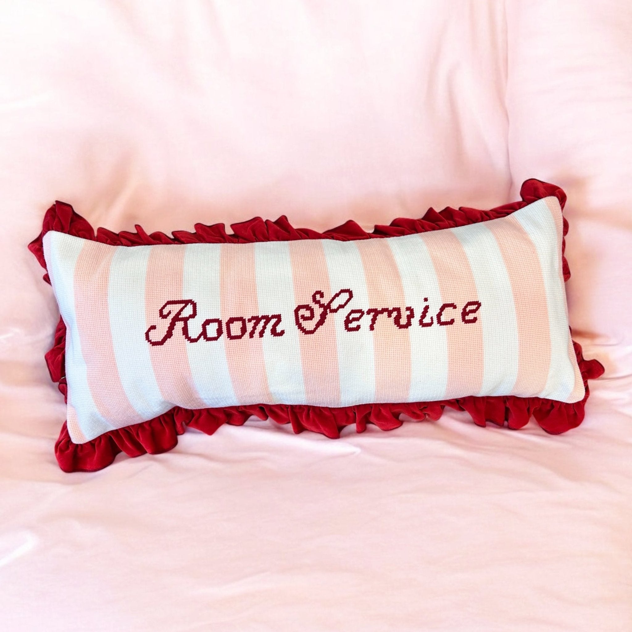 Room Service Needlepoint Pillow