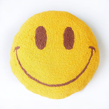 Smiley Face Hooked Pillow