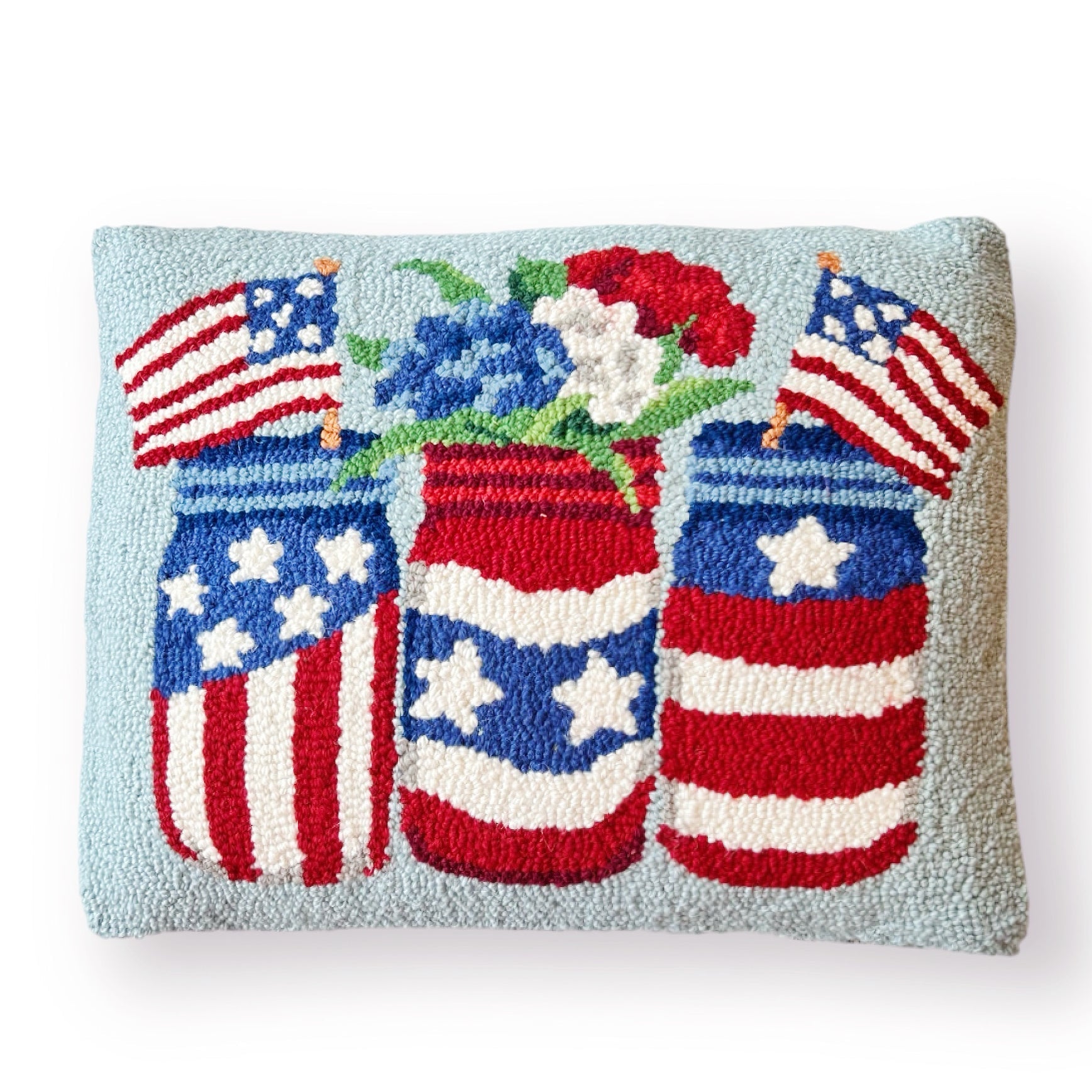 USA Patriotic Mason Jars Pillow
